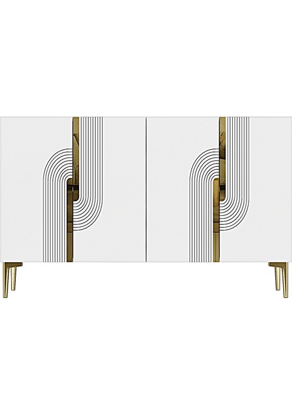 KA1208BG - Meyra Konsol, Kahve Köşesi ve Tv Sehpası 120CM Beyaz-Gold indirimleri