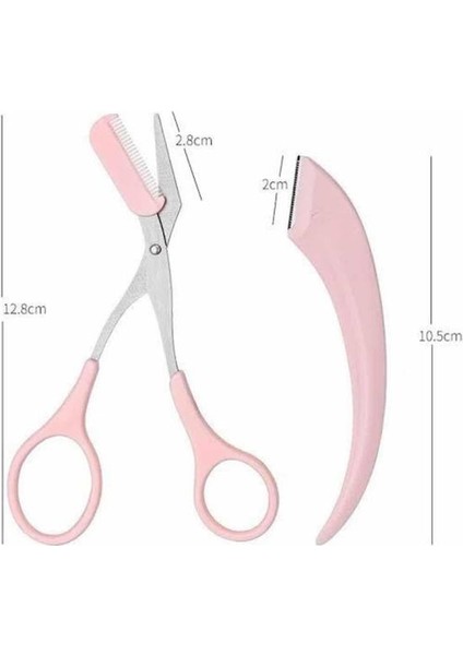 Kavisli Kaş Düzeltici Seti Kaş Makası ve Kaş Usturası Paslanmaz Çelik Bıçak - MK001R-4ODCJ fırsatları