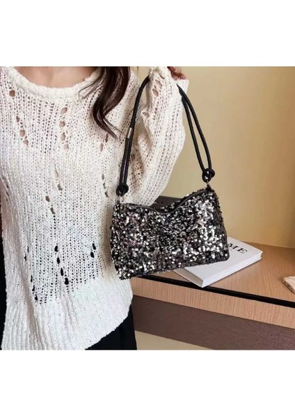 Kadın Pullu Payet Omuz Çantası (BC-1218GMŞ )