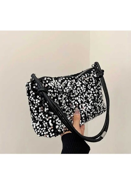 Kadın Pullu Payet Omuz Çantası (BC-1218GMŞ )