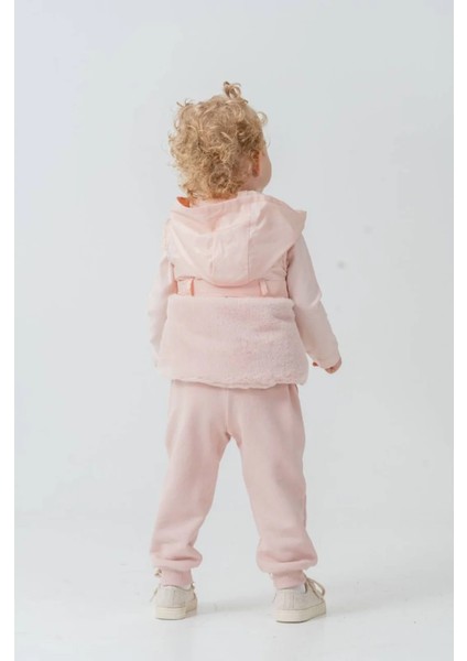 Queenkids Kız Bebek 52021 Yelekli 3'lü Takım Pembe modelleri