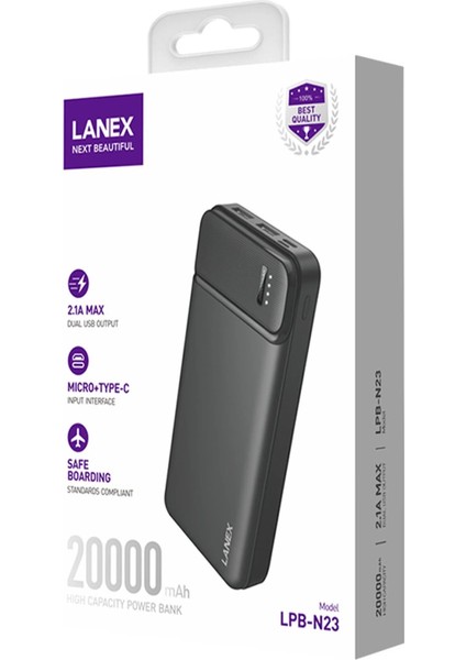 Lanex LPB-N23 20.000 Mah Powerbank - Siyah modelleri