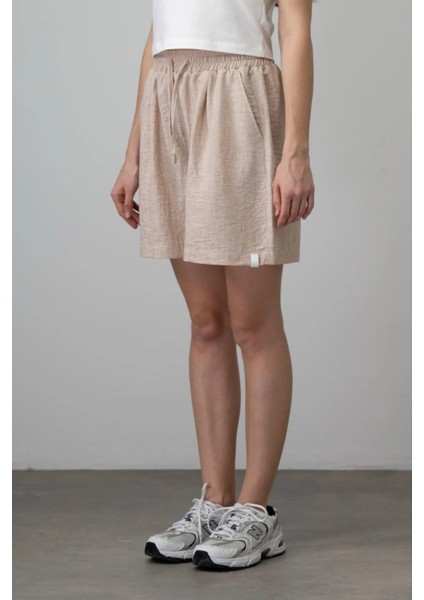 Queenkids Kız Çocuk 7559 Keten Şort Bej fiyatları