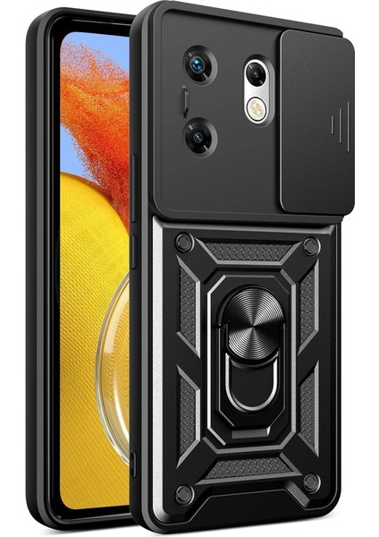 Infinix Zero 30 4g Kılıf Pars Lens Yüzüklü Silikon - Siyah