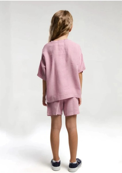 Queenkids Kız Çocuk 2093-4 Takım Müslin Gül Kurusu fırsatları