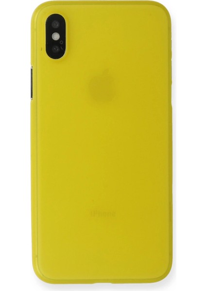 Iphone x Kılıf Pp Ultra Ince Kapak - Sarı