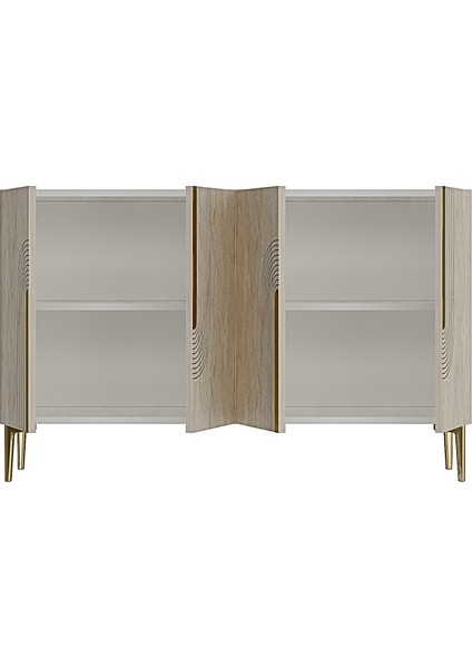 KA1208BTG - Meyra Konsol, Kahve Köşesi ve Tv Sehpası 120CM Beyaz-Traverten-Gold indirimleri