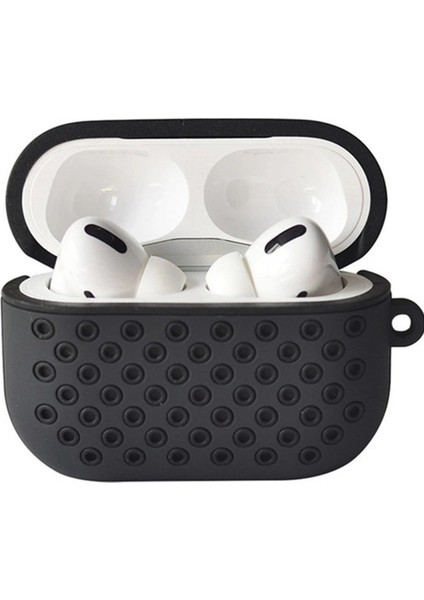Airpods Pro 2 (2.nesil) Spor Delikli Kılıf - Siyah-Siyah