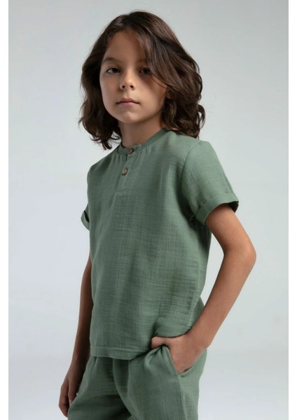 Queenkids Erkek Çocuk 3569-2 Müslin Takım Haki fiyatları