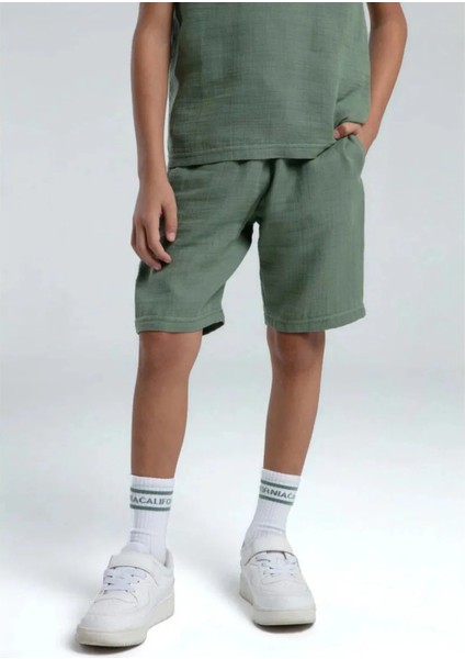 Queenkids Erkek Çocuk 3569-2 Müslin Takım Haki modelleri