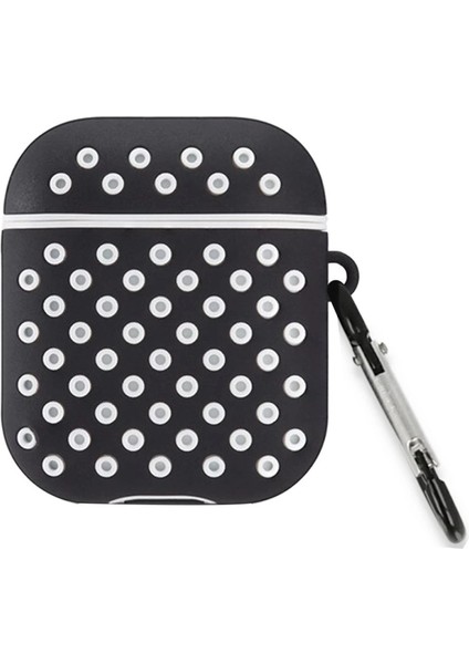 Airpods 3 (3.nesil) Spor Delikli Kılıf - Siyah-Beyaz