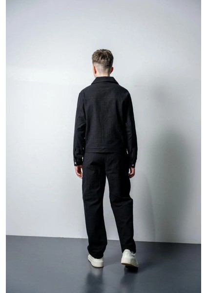 Queenkids Erkek Çocuk Keten Cepli Takım Siyah fiyatları