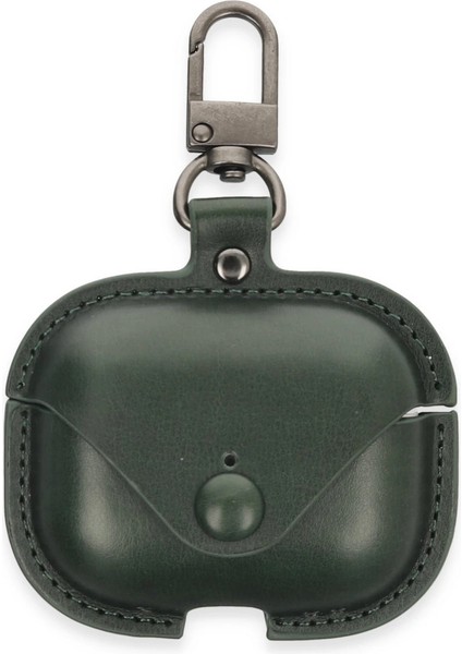 Airpods Pro 2 (2.nesil) Çanta Deri Kılıf - Haki Yeşil