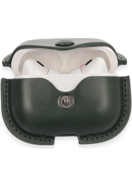 Airpods Pro 2 (2.nesil) Çanta Deri Kılıf - Haki Yeşil modelleri