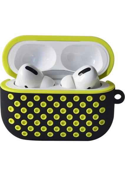 Airpods Pro 2 (2.nesil) Spor Delikli Kılıf - Siyah-Sarı