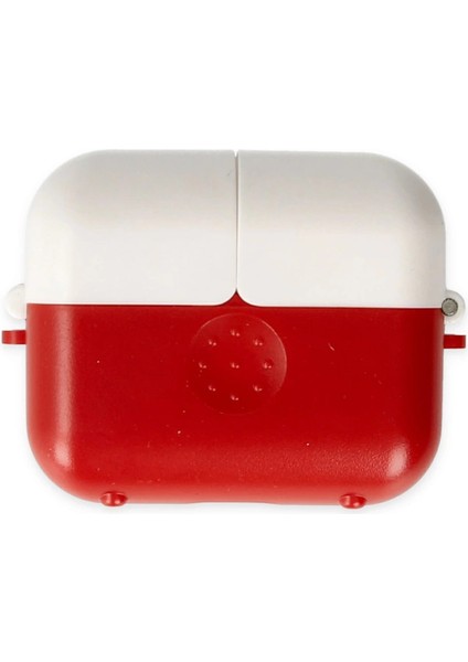 Airpods 3 (3.nesil) Basmalı Kılıf - Kırmızı-Beyaz
