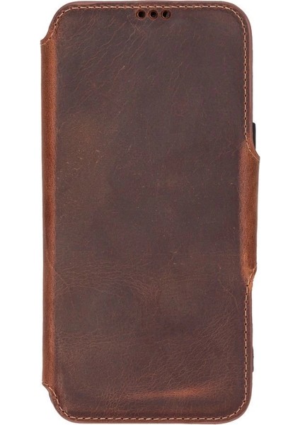 Apple iPhone 16 Pro Uyumlu, Hakiki Deri, El Yapımı, Cüzdanlı Kılıf, Antik Kahve modelleri