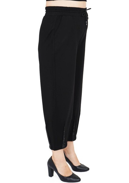 Büyük Beden Mom Yüksek Bel Paça Detaylı Örme Kadın Pantolon fiyatları