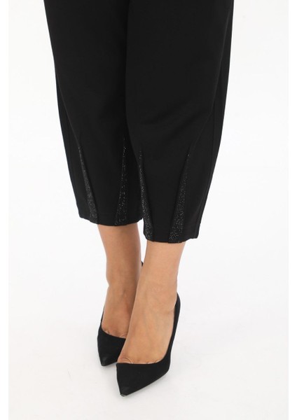 Büyük Beden Mom Yüksek Bel Paça Detaylı Örme Kadın Pantolon modelleri