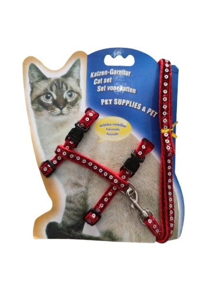 Parlak Kedi Gezdirme Göğüs Tasması