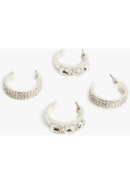 2'li Taşlı Halka Küpe Seti fiyatları