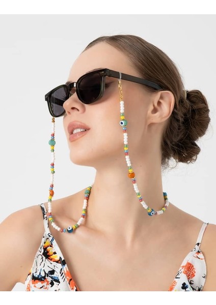 Db DİLEK BAŞ TASARIM Nazar Boncuklu ve Kum Boncuklu Gözlük Ipi