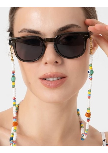 Db DİLEK BAŞ TASARIM Nazar Boncuklu ve Kum Boncuklu Gözlük Ipi