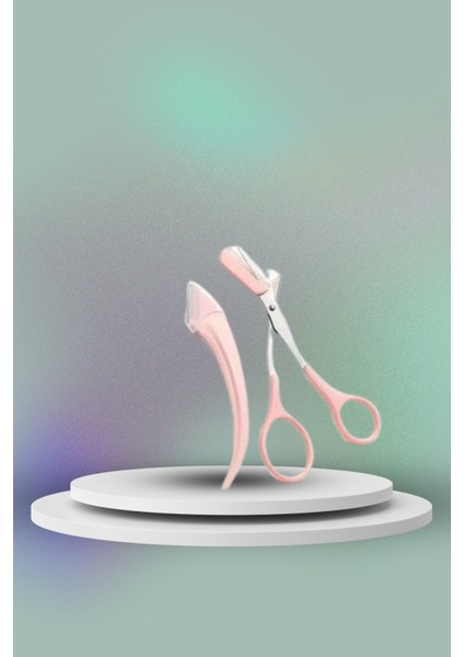 Taraklı Kaş Bıyık Makası ve Kaş Ustura Seti Kaş Bıyık Tüy Alma Epilasyon A - MK001R-4ODCE