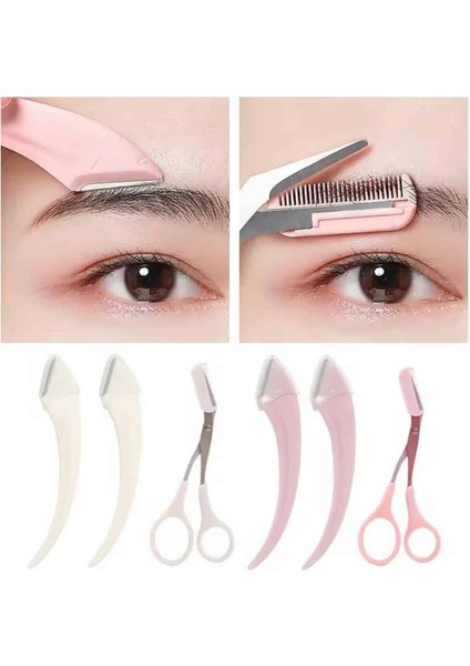 Taraklı Kaş Bıyık Makası ve Kaş Ustura Seti Kaş Bıyık Tüy Alma Epilasyon A - MK001R-4ODCE fırsatları