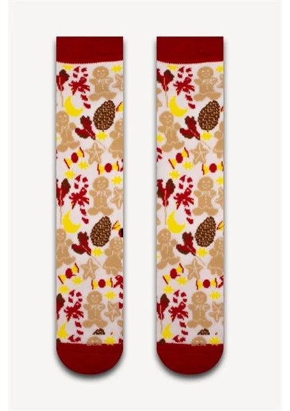 Beyaz Yılbaşı Süsü Havlu Çorap