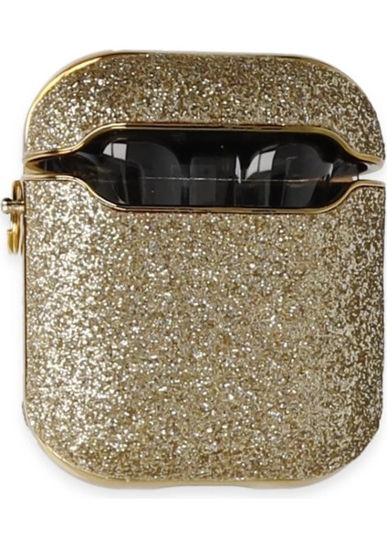 Airpods 2 (2.nesil) Spell Simli Kılıf - Gold modelleri