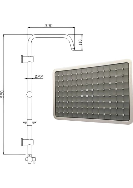 Domino Krom Yağmurlama Sistemli Tepe Duş Seti - Fonksiyonel ve Şık Tasarım fiyatları