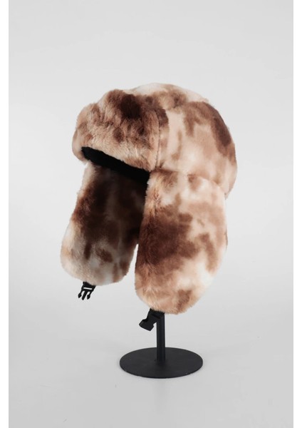 Batik Kahve Suni Kürk Peluş Şapka - Kulaklı Pliot Şapka fiyatları