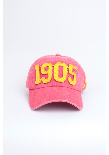 1905 Aslan Yazılı Eskitme Premium Unisex Şapka - Kırmızı