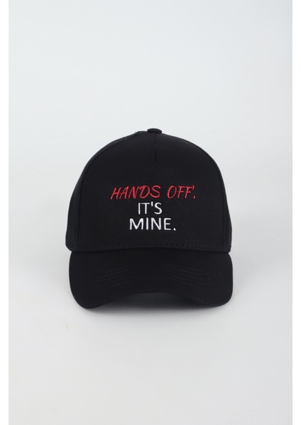 Hands Off It's Mine Yazılı Nakışlı Baseball Cap Şapka - Siyah