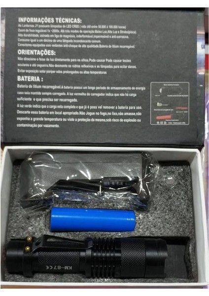 Km 87 Polis Tipi Zoomlu Şarjlı Metal Dağ Kamp Cep Feneri indirimleri