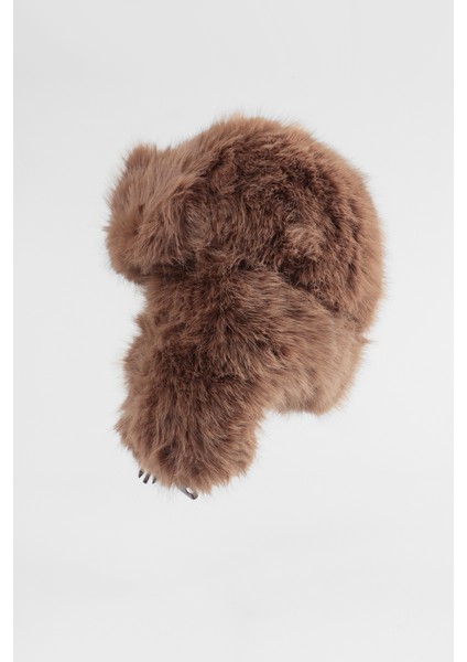 Kürk Peluş Kulaklı Pilot Şapka Ekstra Yumuşak - Kahverengi fiyatları