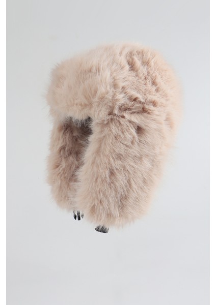 Peluş Kulaklı Pilot Şapka Ekstra Yumuşak - Bej fiyatları