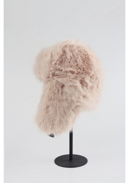 Peluş Kulaklı Pilot Şapka Ekstra Yumuşak - Bej modelleri