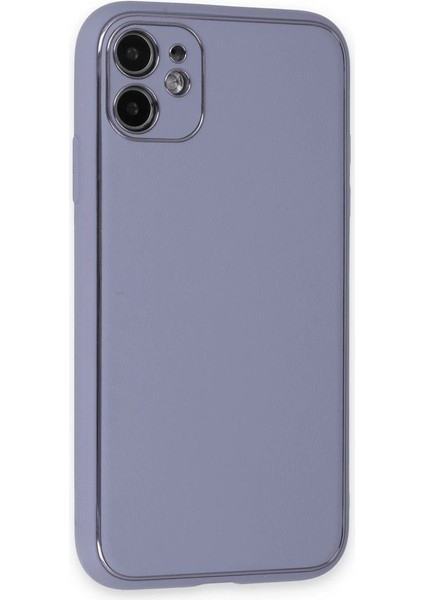 Iphone 12 Kılıf Coco Deri Silikon Kapak - Açık Lila fiyatları