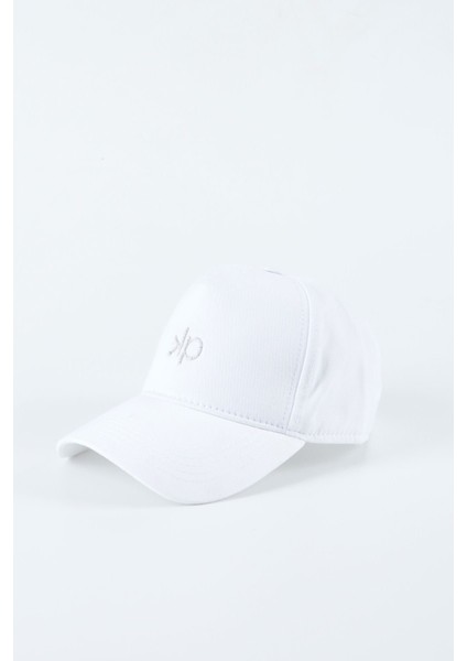 Kp Nakışlı Baseball Cap Şapka - Beyaz