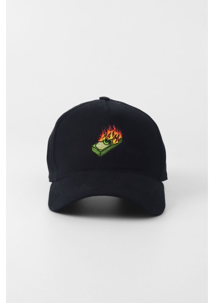 Dolar Desenli Cap Şapka - Siyah