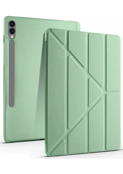 Samsung Galaxy X610 Tab S9 Fe Plus 12.4 Kılıf Kalemlikli Mars Tablet Kılıfı - Açık Yeşil