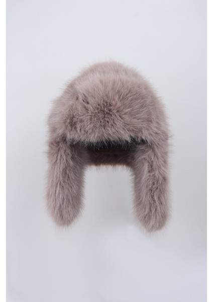 Kürk Peluş Kulaklı Pilot Şapka Ekstra Yumuşak - Kahverengi