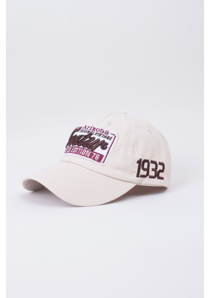 Nakışlı Cap Baseball Şapka - Bej
