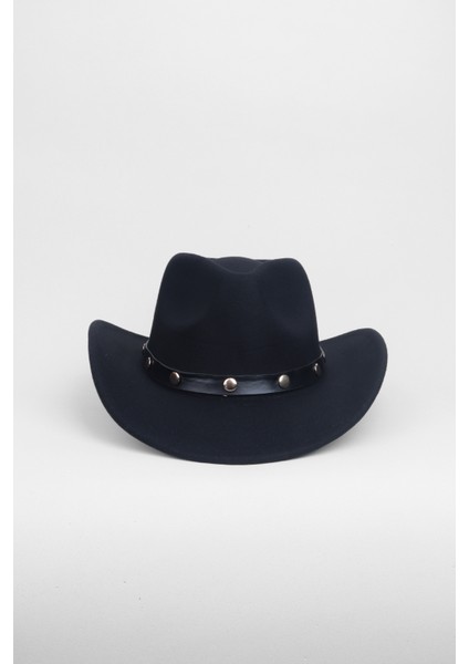 Zımba Detaylı Kovboy Fötr Şapka - Siyah fiyatları