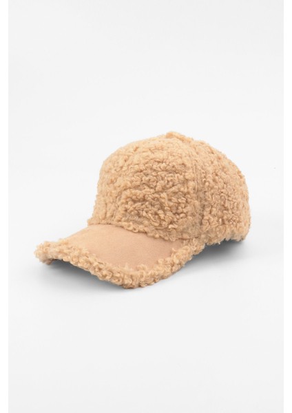 Süet Detaylı Kep Peluş Şapka - Krem fiyatları