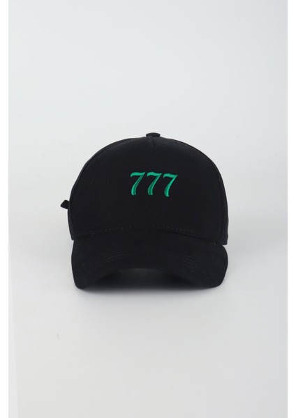 777 Yazılı Nakışlı Baseball Cap Şapka - Siyah