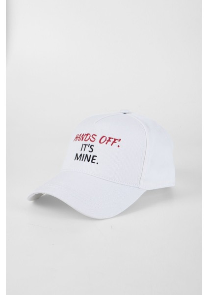 Hands Off It's Mine Yazılı Nakışlı Baseball Cap Şapka - Beyaz modelleri