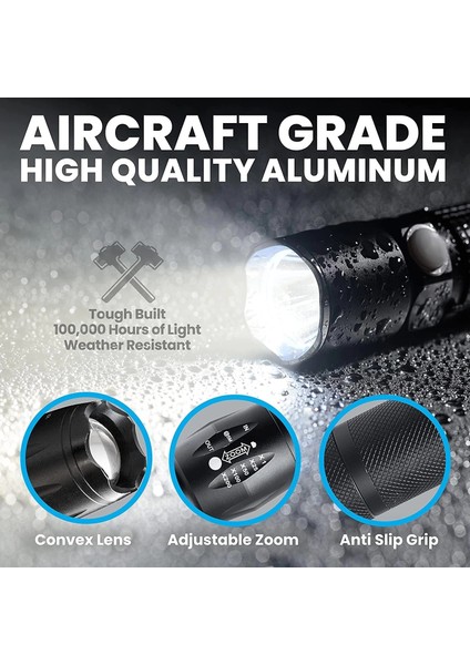 Pilli Parlak LED 5 Mod Ampul Suya Dayanıklı Mini El Feneri modelleri